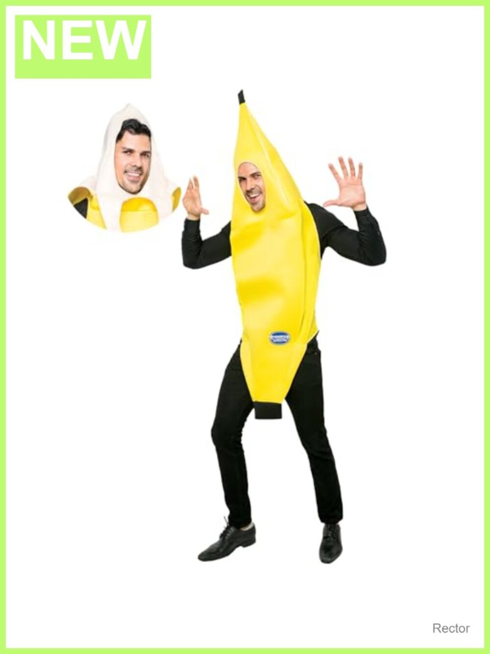 Banana Costume Adult Deluxe Pull Over Tunic Peelable Top Halloween